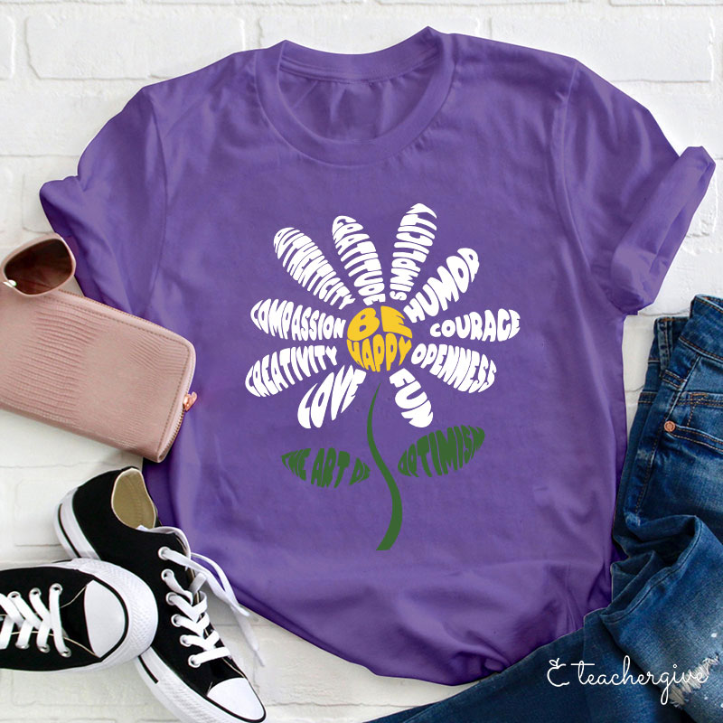 Life Is Good Letter Flower T-Shirt