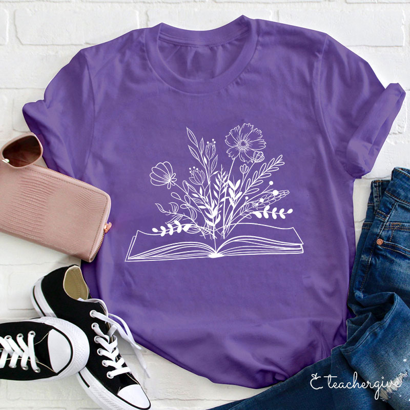 Flowers Book T-Shirt