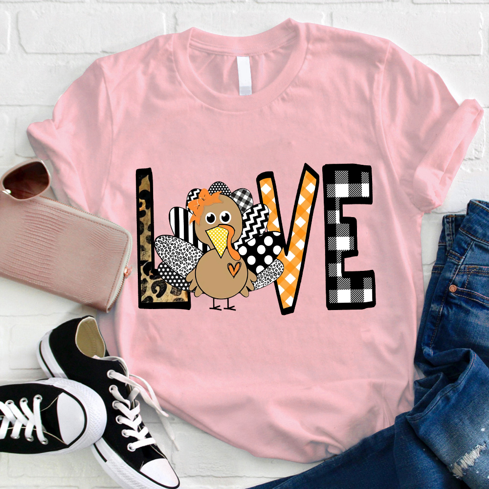 Show Your Love Turkey Teacher T-Shirt