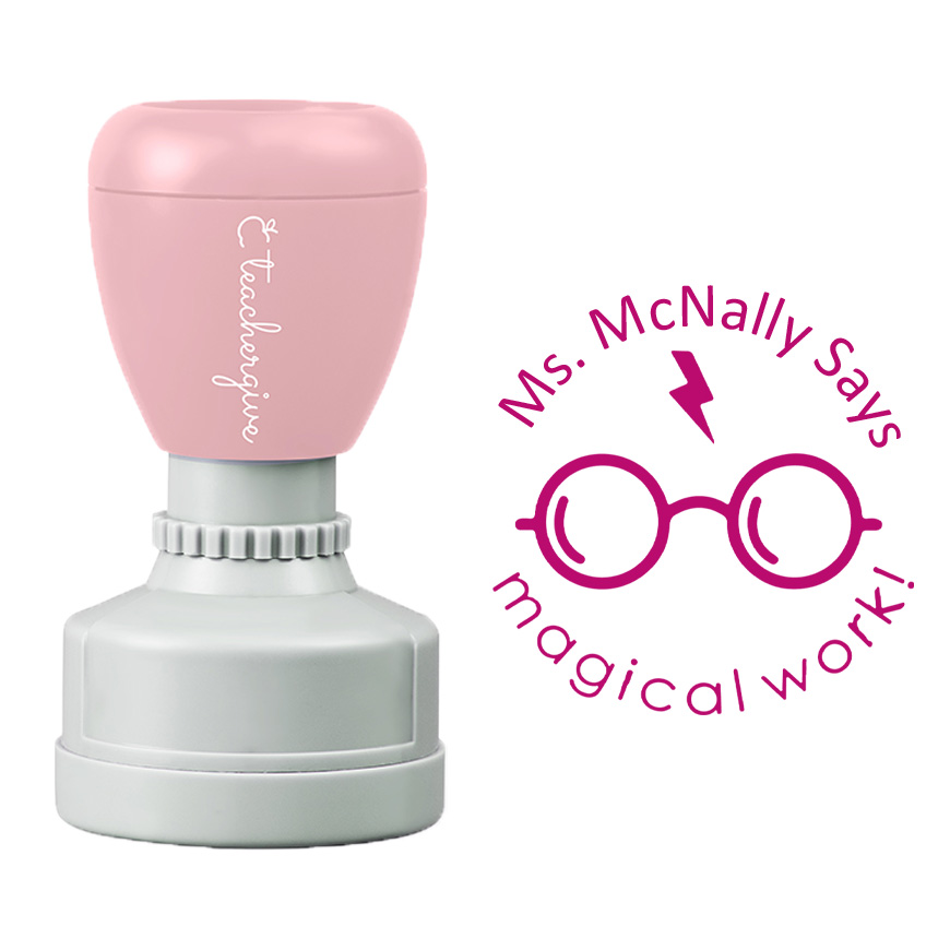 Personalized Teacher Says Magical Work Stamp