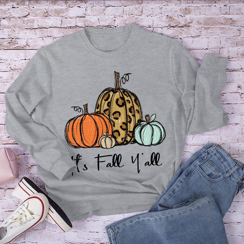 It's Fall Y'all Pumpkin Teacher Long Sleeve T-Shirt