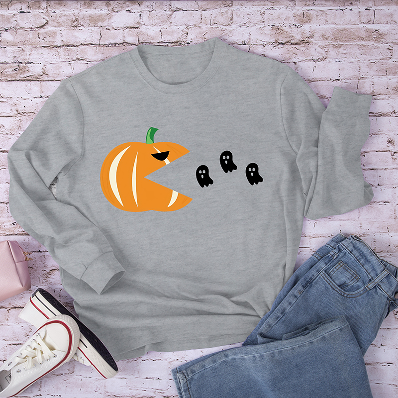 The Pumpkin Is Eating Ghosts Long Sleeve T-Shirt