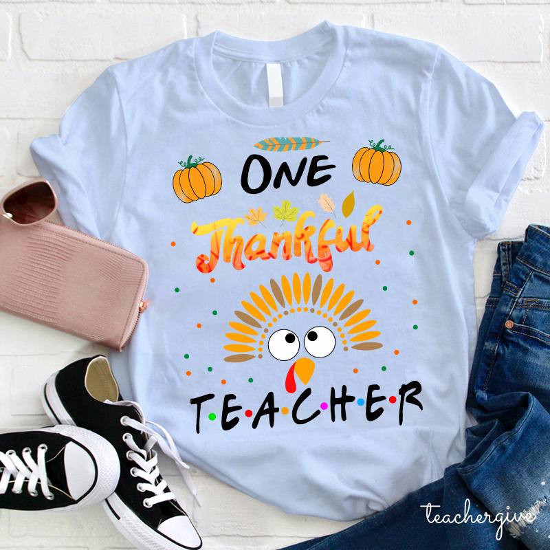 One Thankful Teacher Turkey Teacher T-Shirt