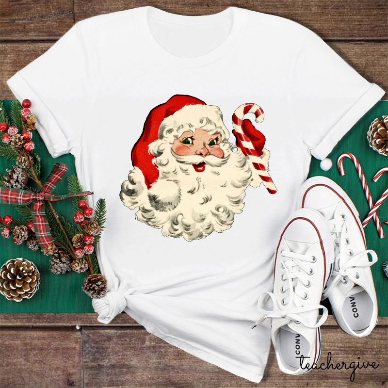 Retro Style Santa Claus Teacher T-Shirt