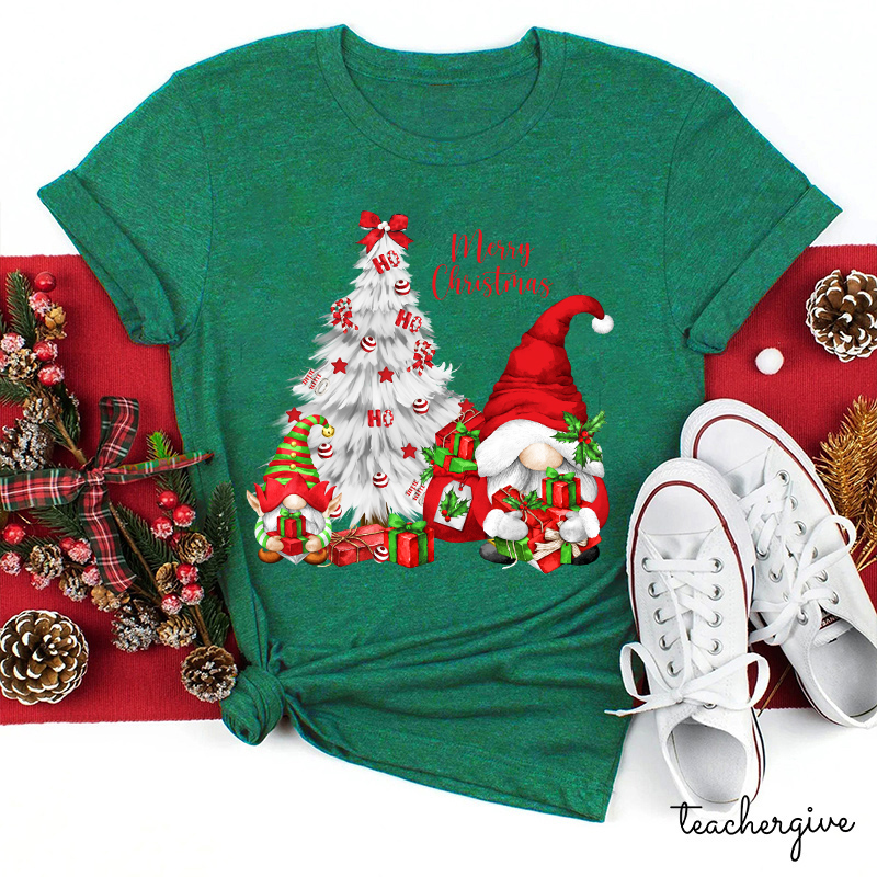 Ho Ho Ho Red Merry Christmas Teacher T-Shirt