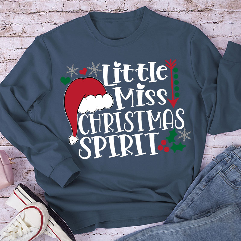 Little Miss Christmas Spirit Long Sleeve T-Shirt