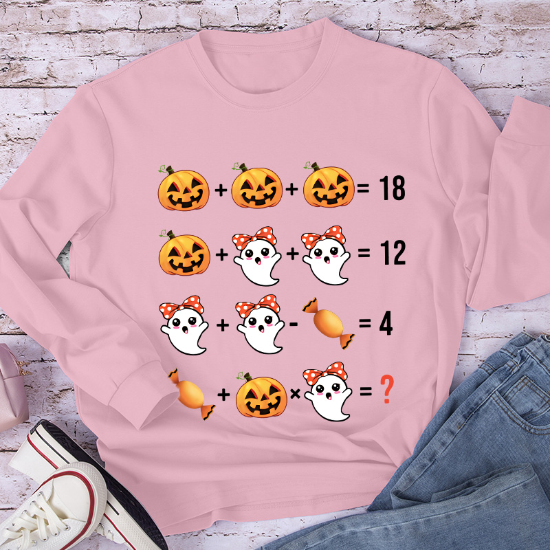 Pumpkin Ghost Mathematics Long Sleeve T-Shirt