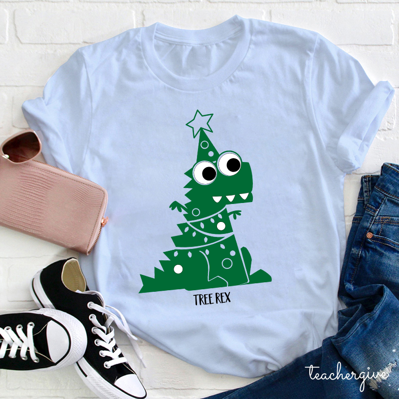 Tree Rex Christmas Teacher T-Shirt