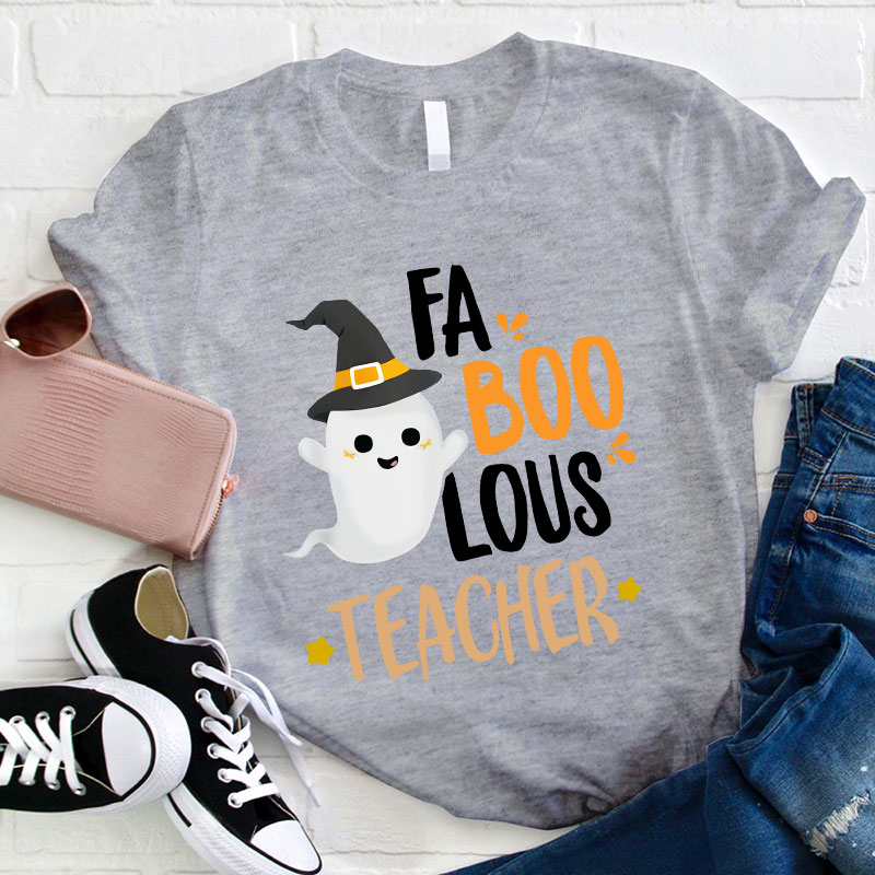 Floating Ghost Fa Boo Lous Teacher T-Shirt