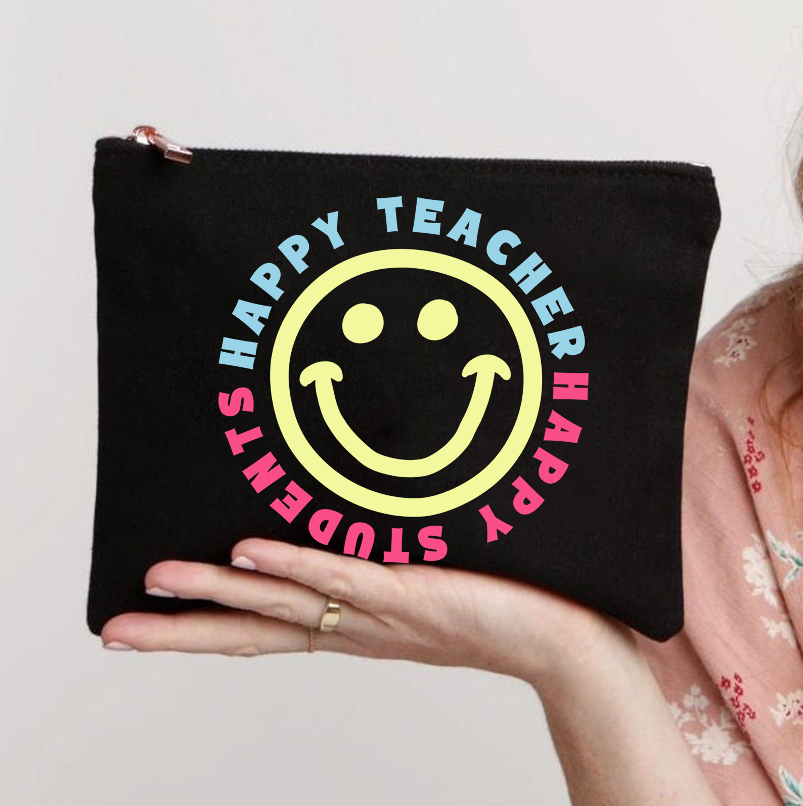Happy Teacher Happy Students Teacher Makeup Bag