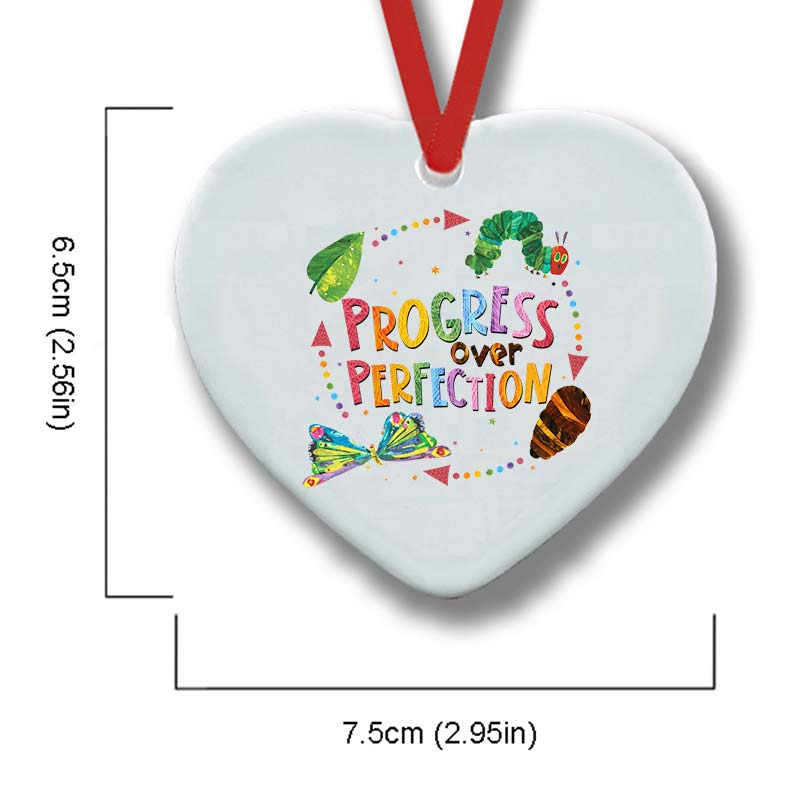 Progress Over Perfection Ceramic Ornament