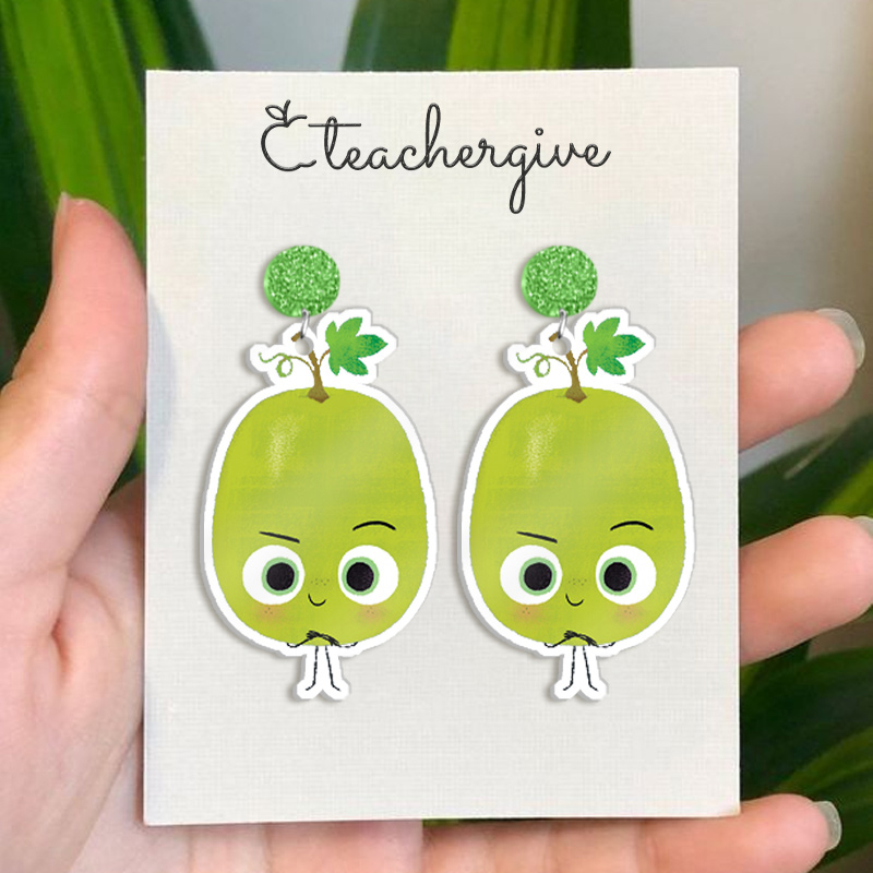 Cute Grape Teacher Acrylic Earrings