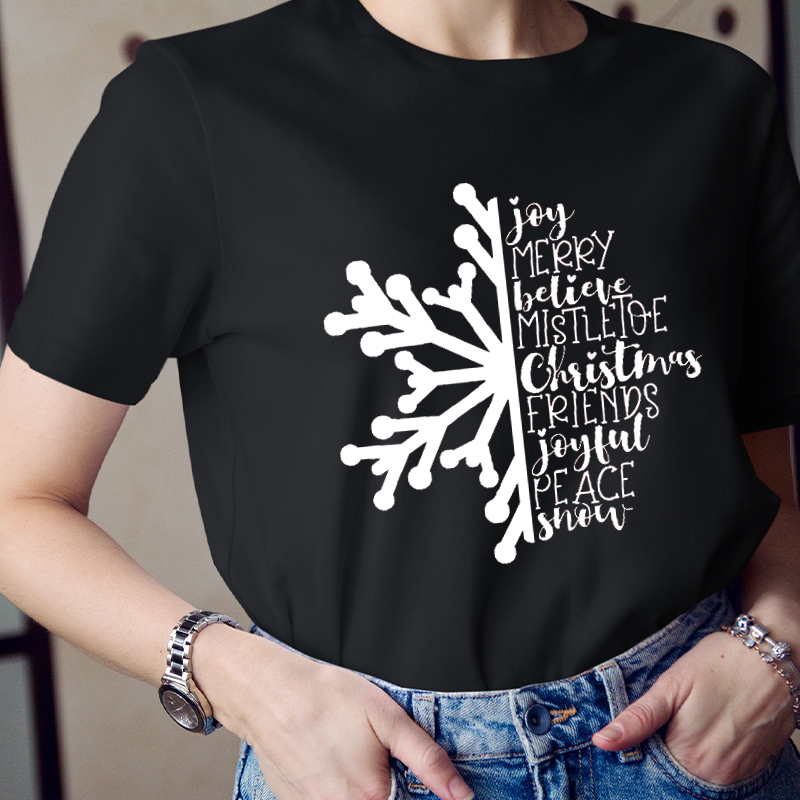 Believe The Christmas Joyful Mistletoe Teacher T-Shirt