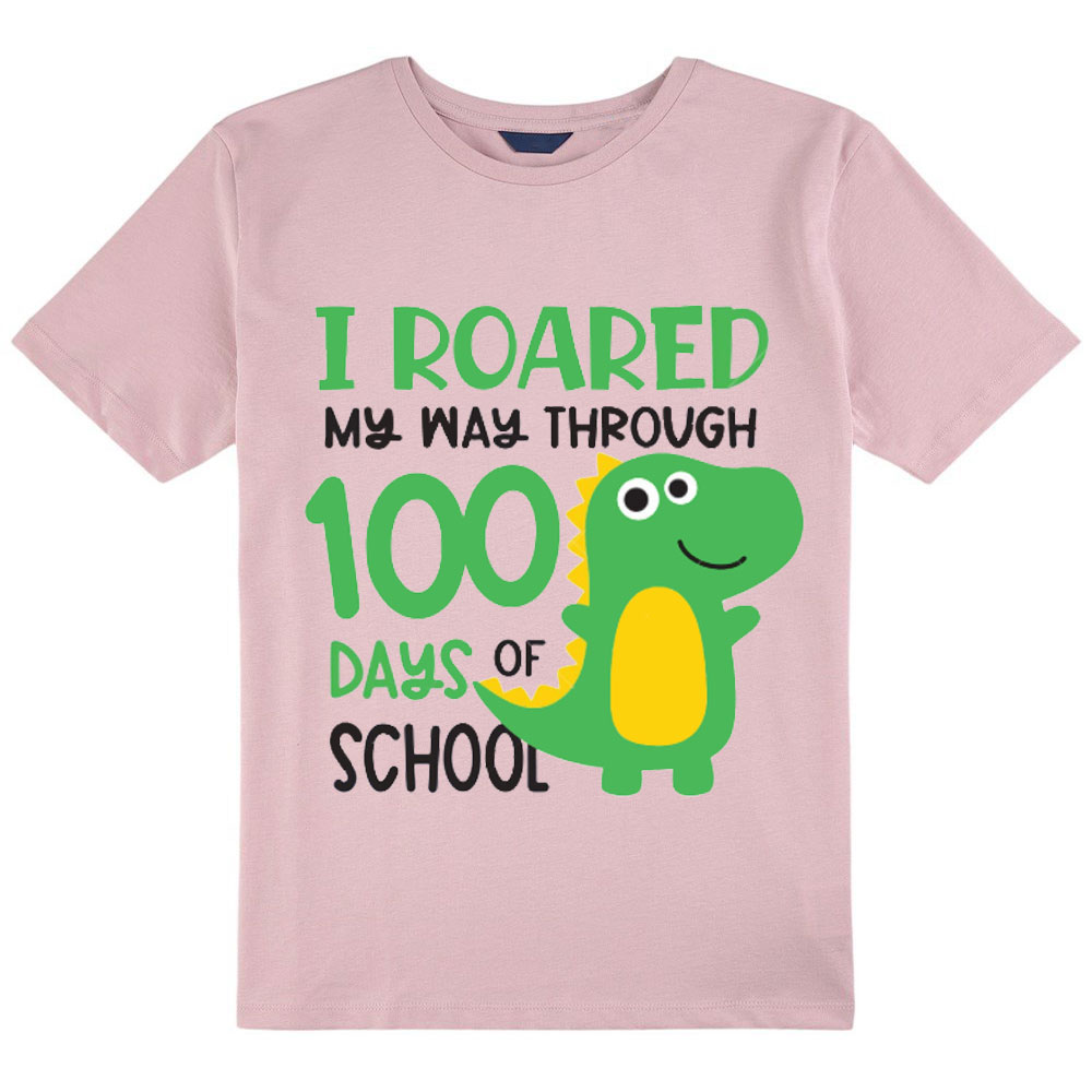 I Roared My Way Through 100 Days Of School Kids T-Shirt