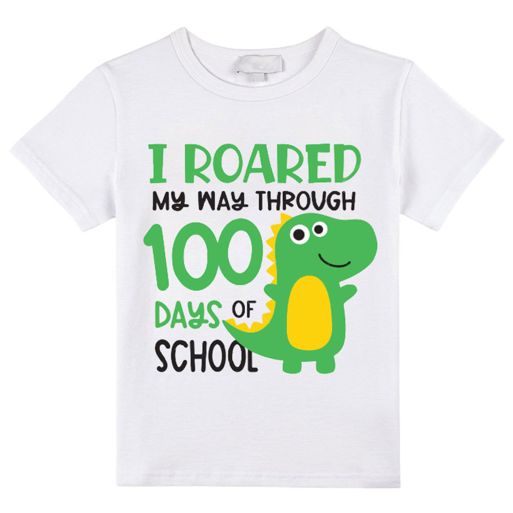 I Roared My Way Through 100 Days Of School Kids T-Shirt