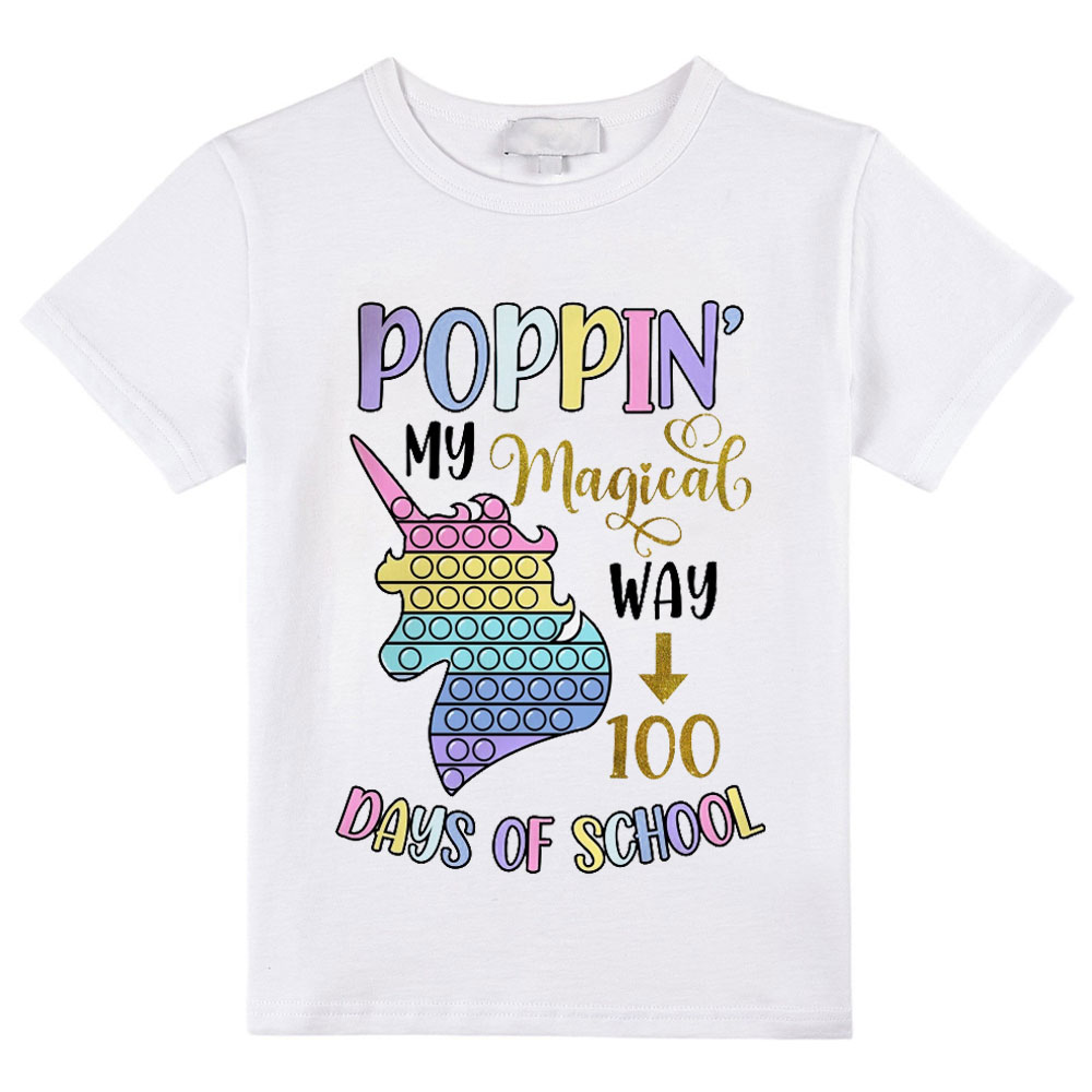 Poppin' My Magical Way 100 Days Of School Kids T-Shirt