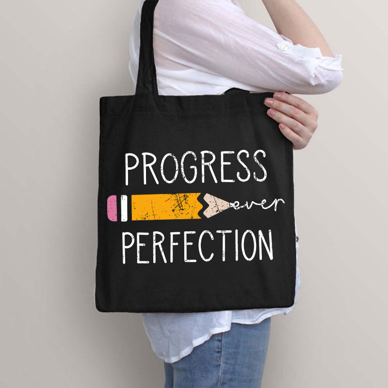 Progress Perfection Teacher Tote Bag