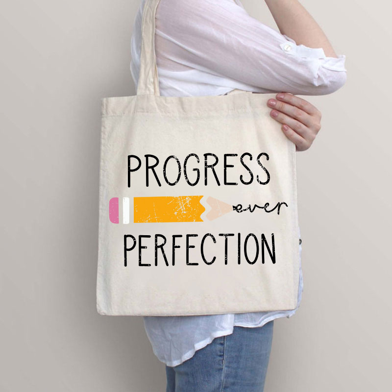 Progress Perfection Teacher Tote Bag