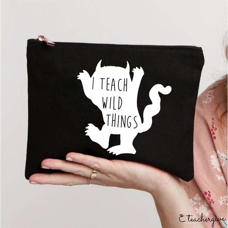 I Teach Wild Things Teacher Makeup Bag