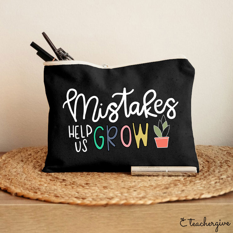 Mistakes Help Us Grow Teacher Makeup Bag
