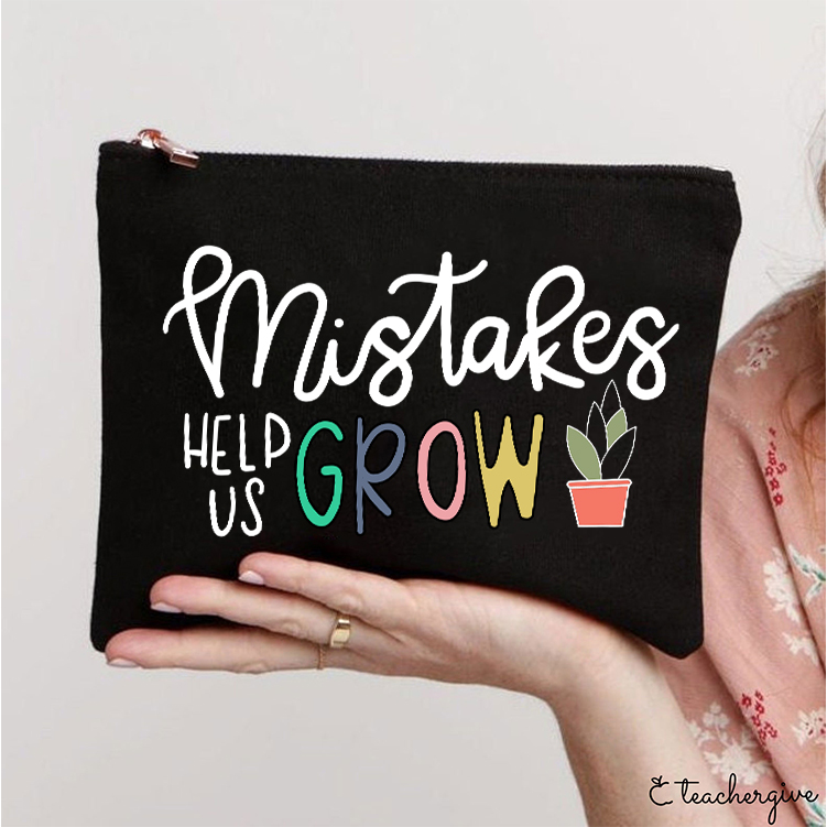 Mistakes Help Us Grow Teacher Makeup Bag