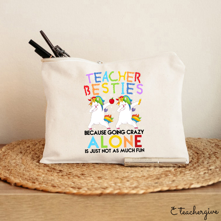 Unicorn Teacher Besties Teacher Makeup Bag