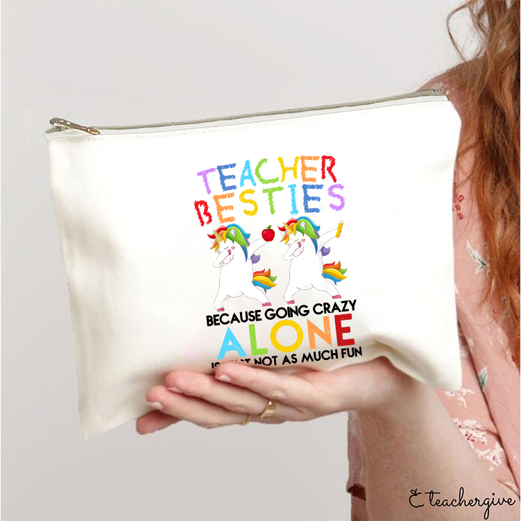 Unicorn Teacher Besties Teacher Makeup Bag