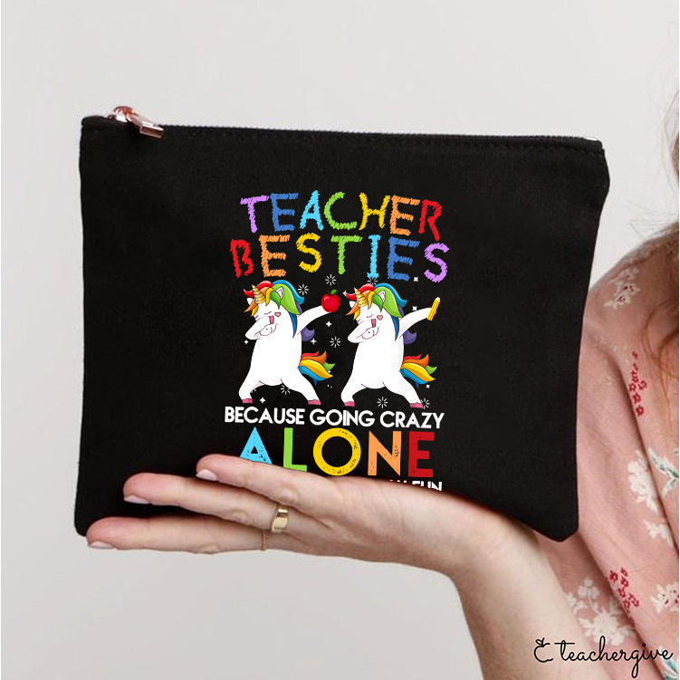 Unicorn Teacher Besties Teacher Makeup Bag