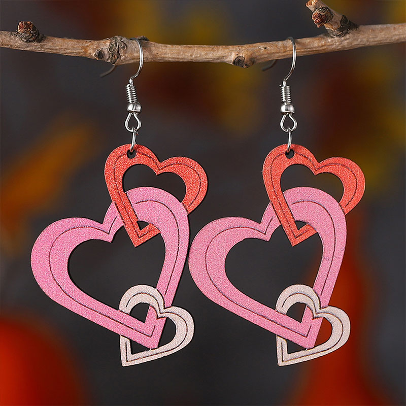 Put Your Heart And My Heart In A String Teacher Wooden Earrings