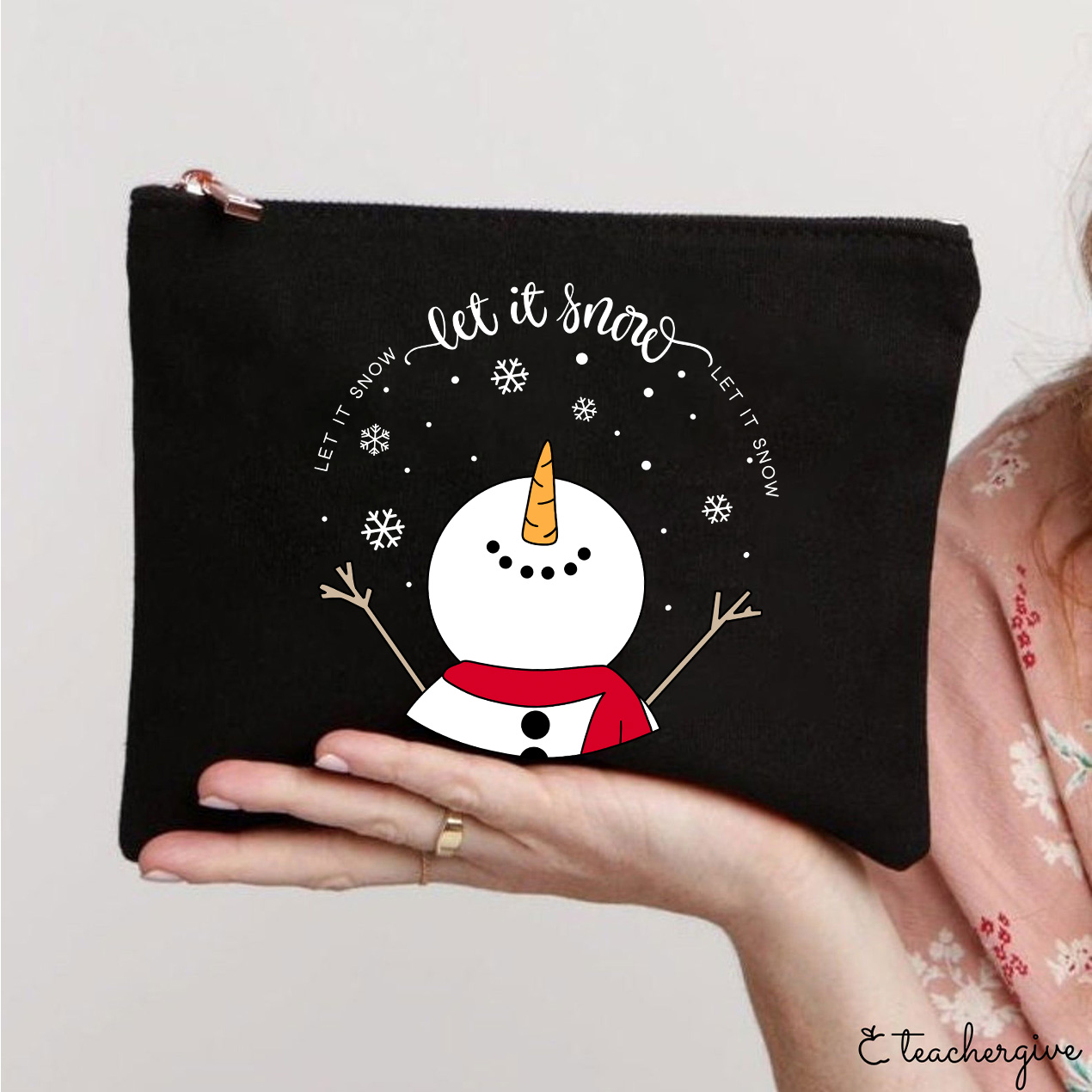 Let It Snow Teacher Makeup Bag