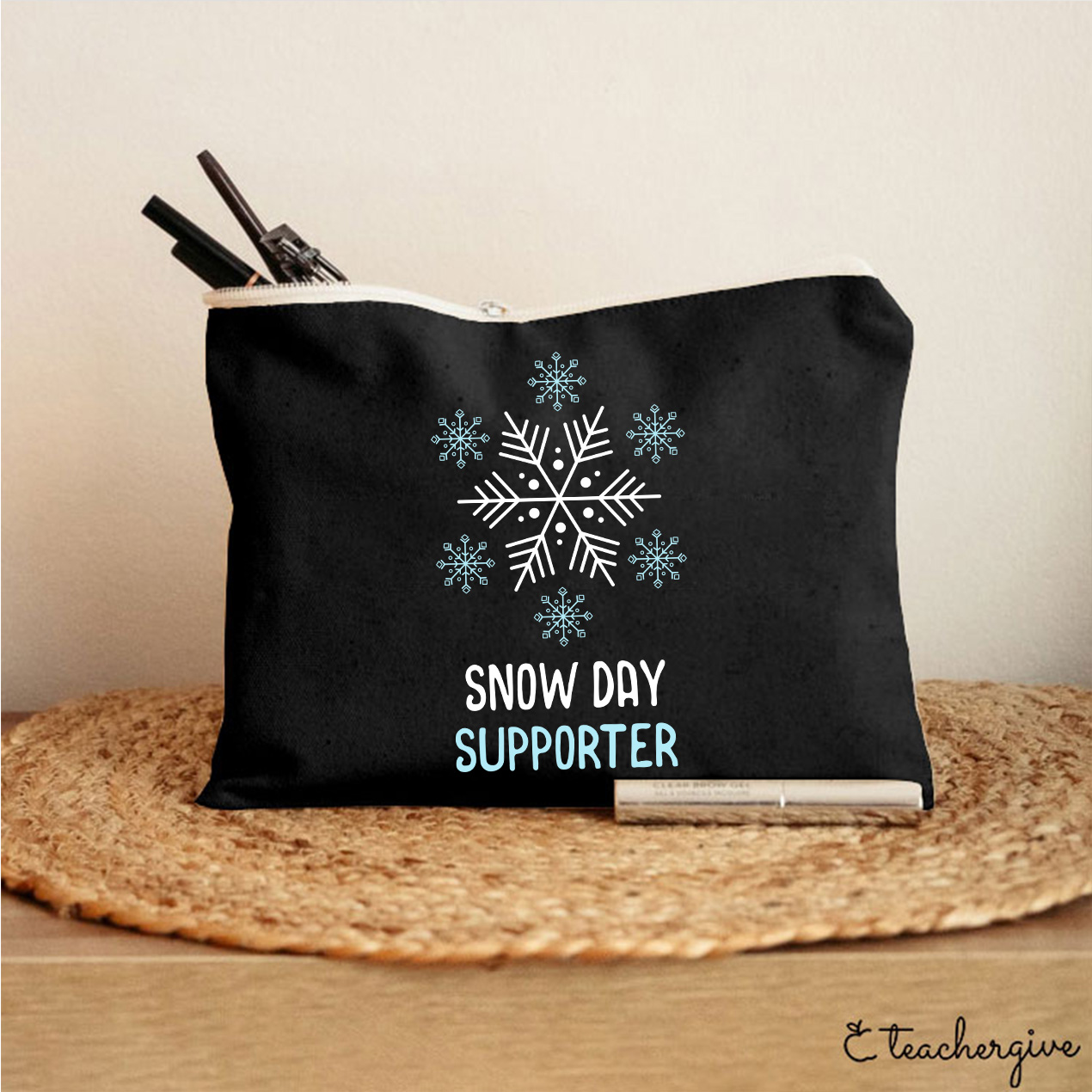 Snow Day Supporter Teacher Makeup Bag
