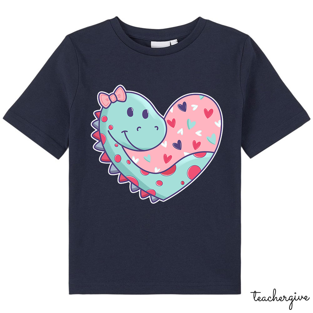 Cute Valentine Dinosaur Kid T-Shirt
