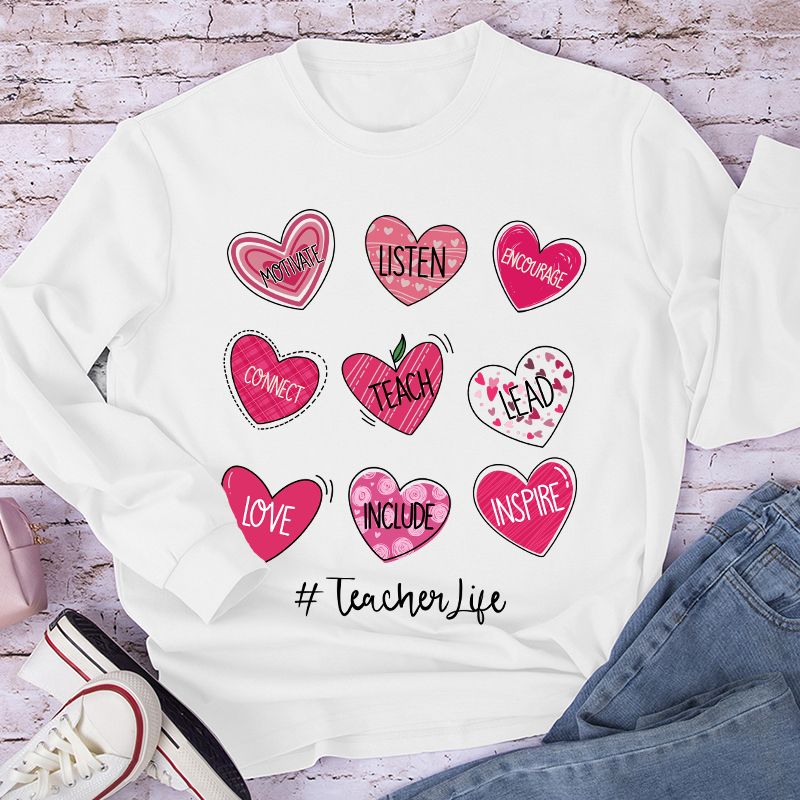 Motivate Listen Encourage Teacher Long Sleeve T-Shirt