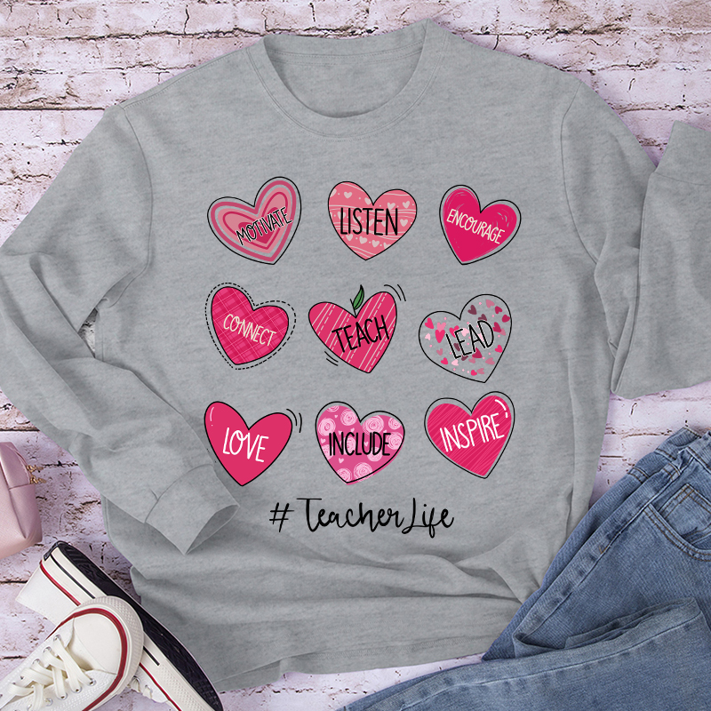 Motivate Listen Encourage Teacher Long Sleeve T-Shirt