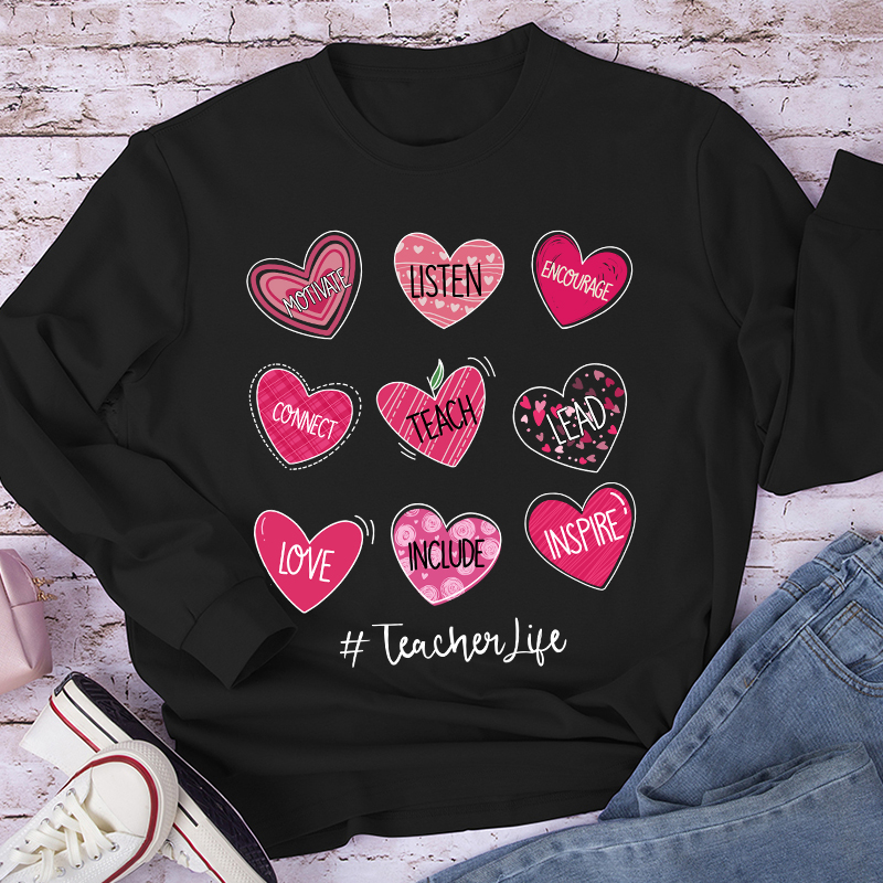 Motivate Listen Encourage Teacher Long Sleeve T-Shirt