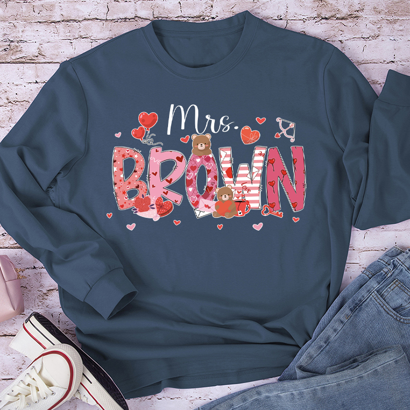 Personalized Show My Love Teacher Long Sleeve T-Shirt