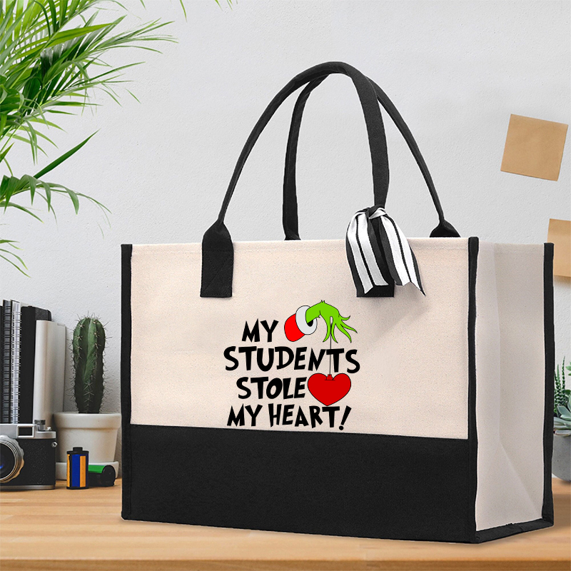 My Students Stole My Heart Teacher Cotton Tote Bag