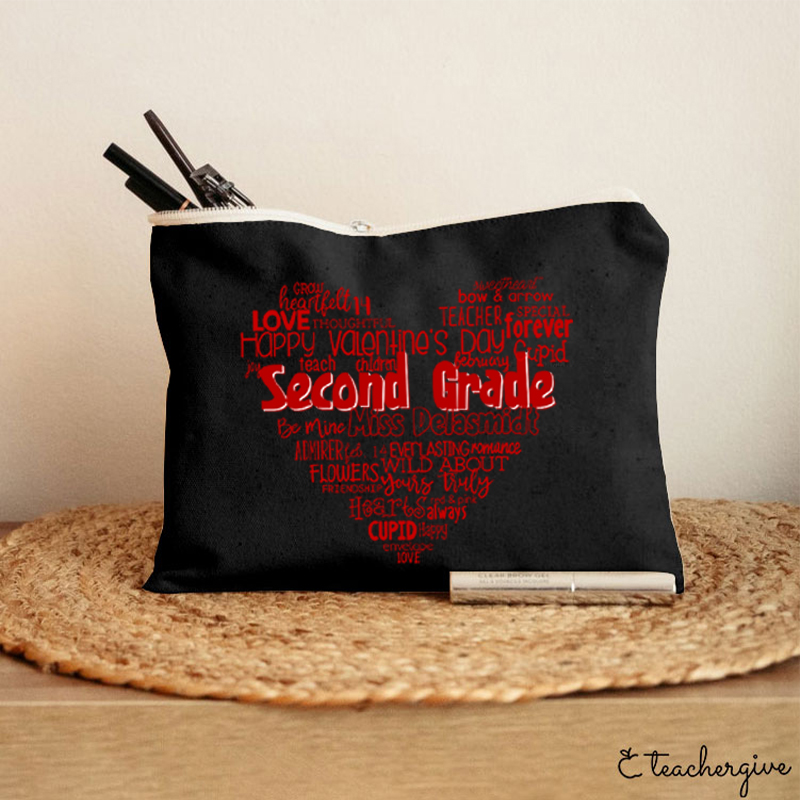 Personalized Teacher's Valentine's Day Teacher Makeup Bag