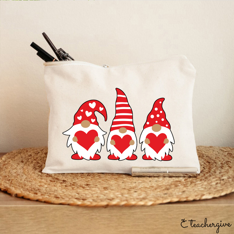 Three Love Gnomes Teacher Makeup Bag