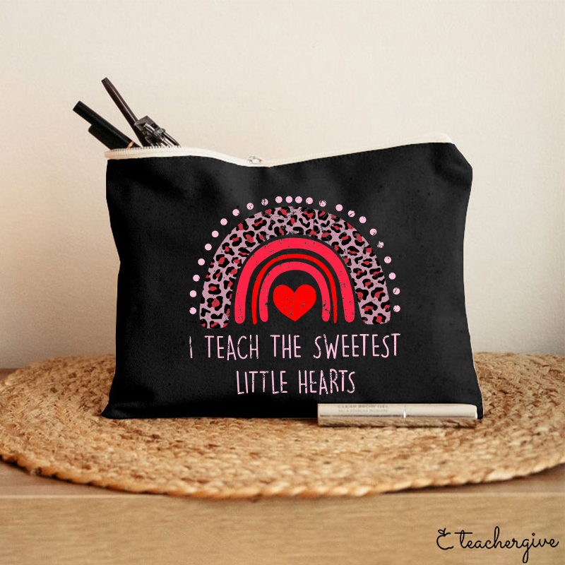 I Teach The Sweetest Little Hearts Teacher Makeup Bag