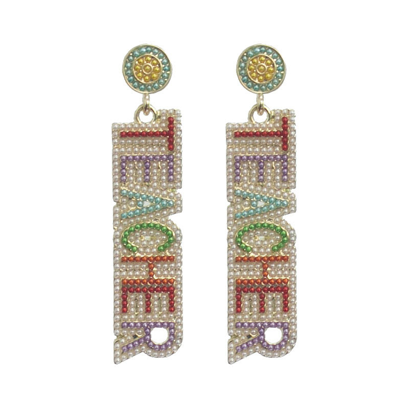 Hi Teacher Beaded Earrings