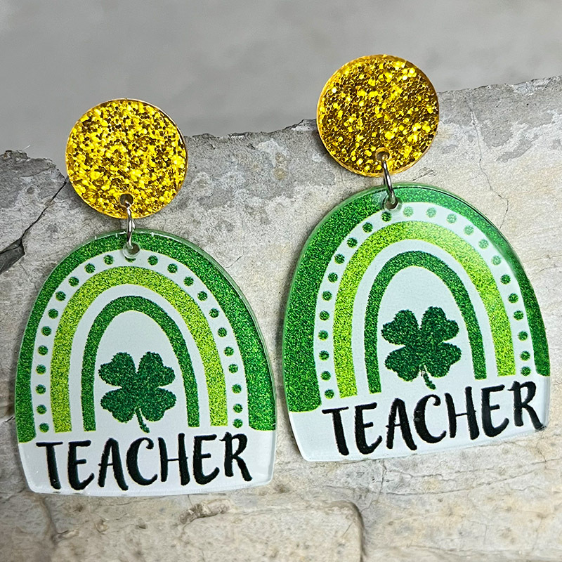 Lucky To Teach You Teacher Acrylic Earrings