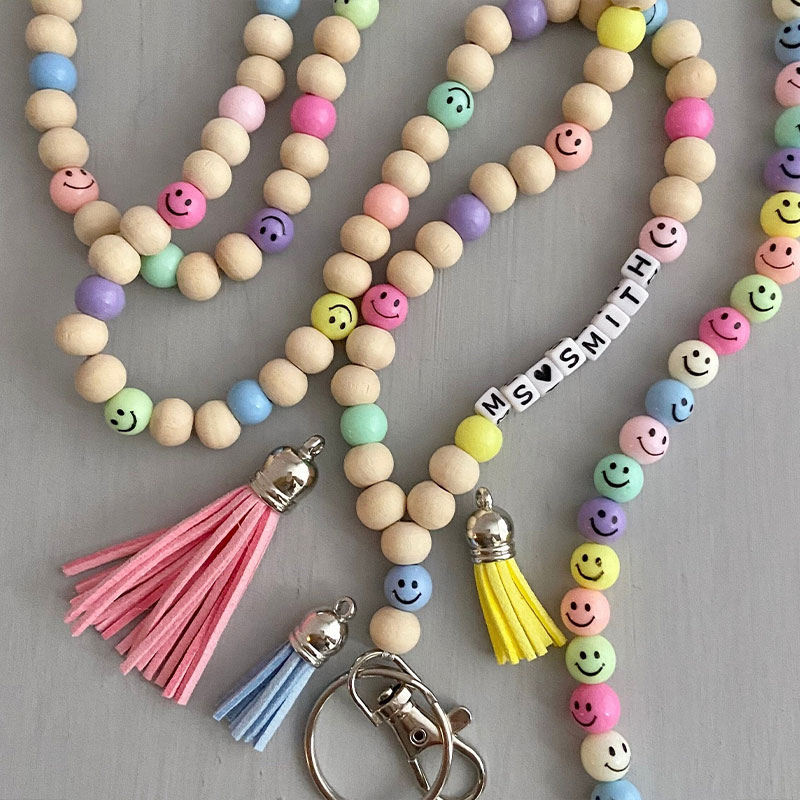 Personalized Smiley Face Teacher Lanyard