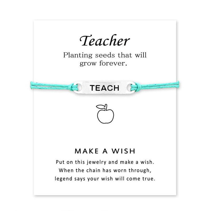 Metal Teach Teacher Bracelets