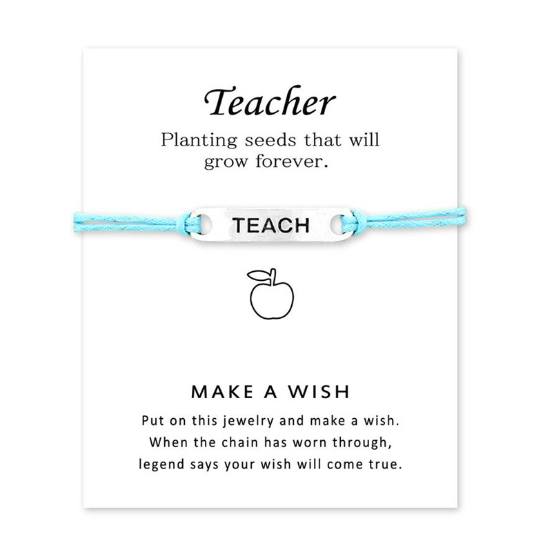 Metal Teach Teacher Bracelets