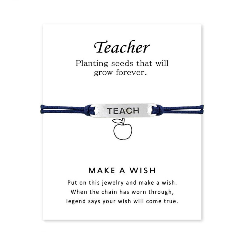 Metal Teach Teacher Bracelets
