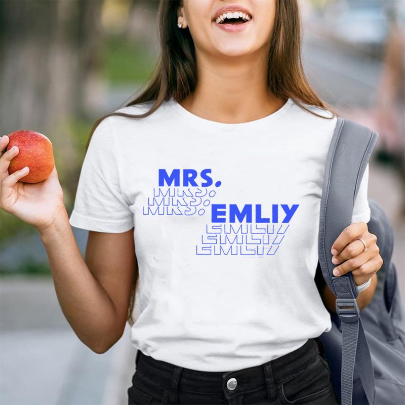 Personalized Teacher Name Simple Design Teacher T-Shirt