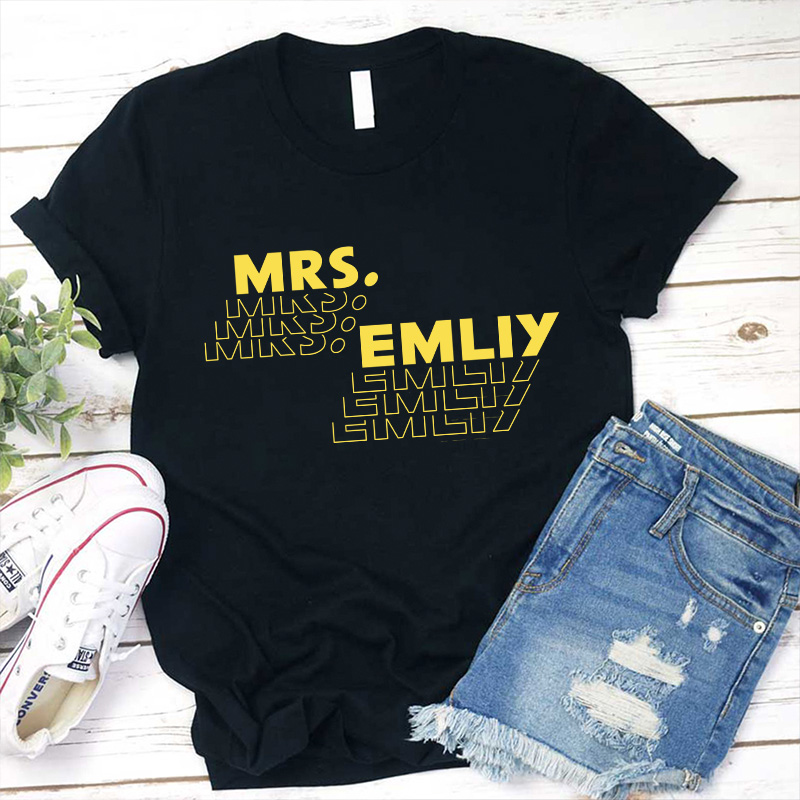 Personalized Teacher Name Simple Design Teacher T-Shirt