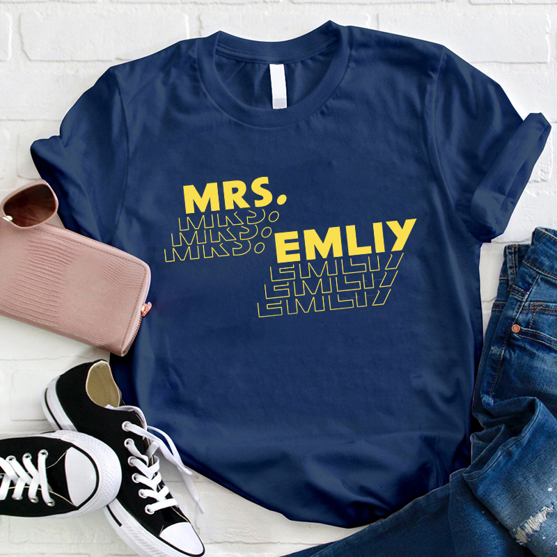 Personalized Teacher Name Simple Design Teacher T-Shirt