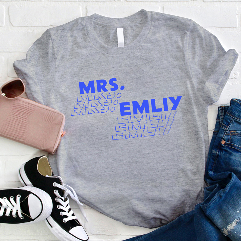 Personalized Teacher Name Simple Design Teacher T-Shirt